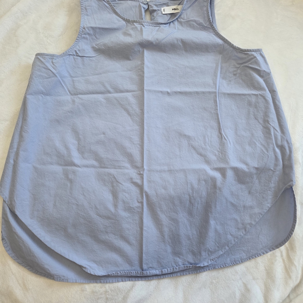 Mango Sky Blue Sleeveless Blouse